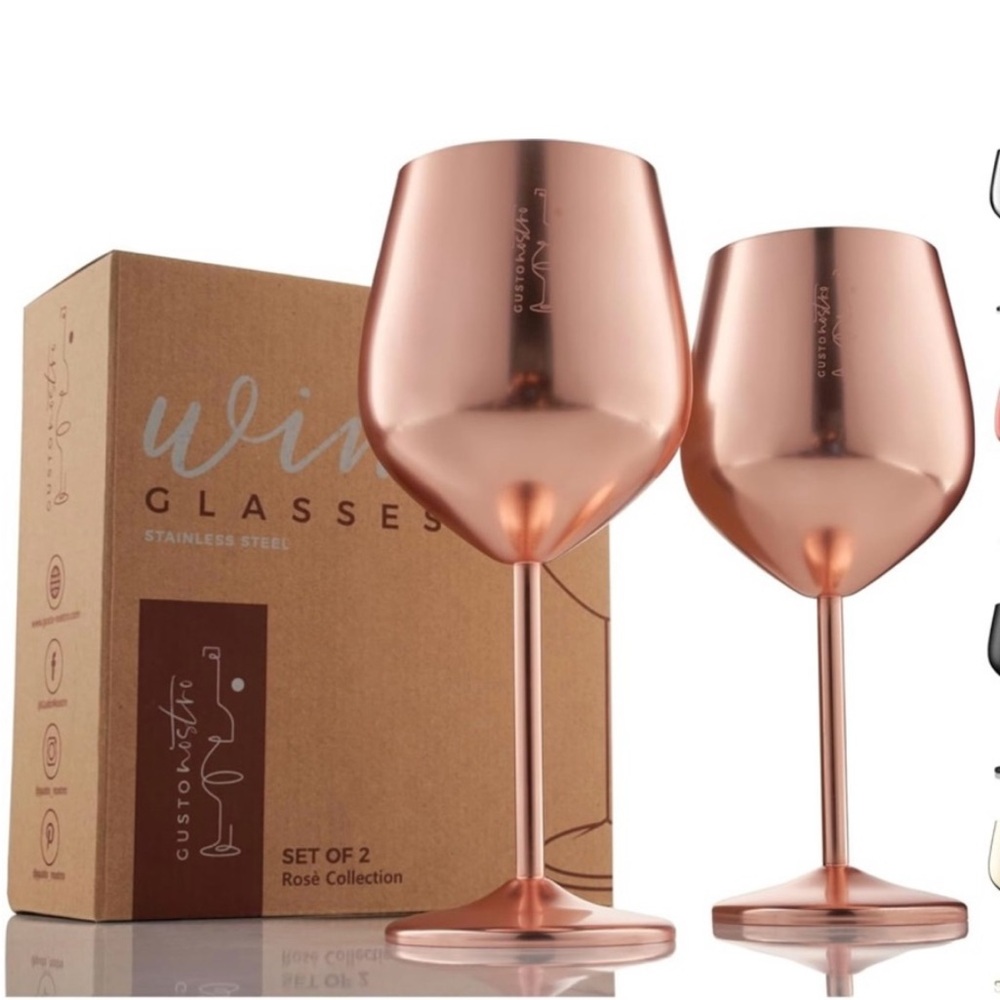 Rose Gold Unbreakable Wine Glasses Set